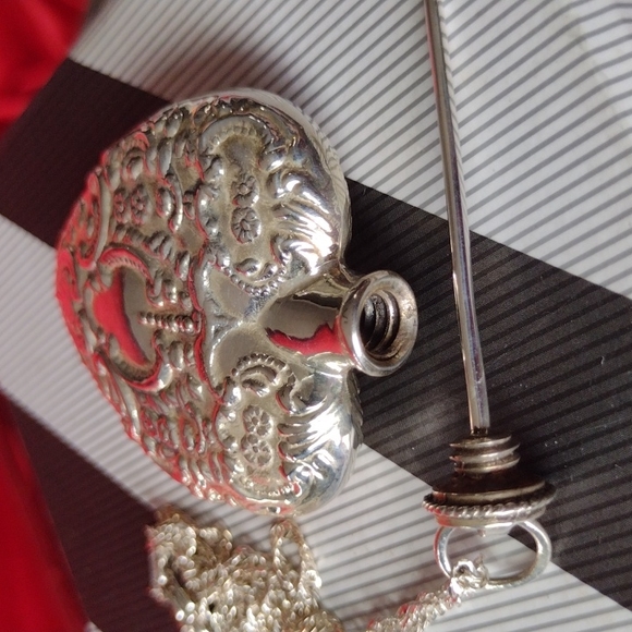 Stupendous Sterling Large Lady's Perfume Heart Fla - Picture 11 of 15